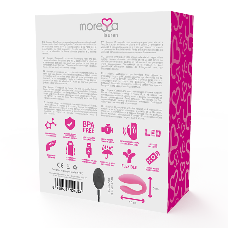 MORESSA - LAUREN CONTROL REMOTO ESTIMULADOR PARA PAREJAS - Imagen 2