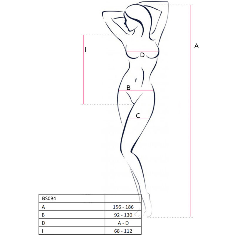 PASSION - BS094 BODYSTOCKING NEGRO TALLA ÚNICA - Imagen 4