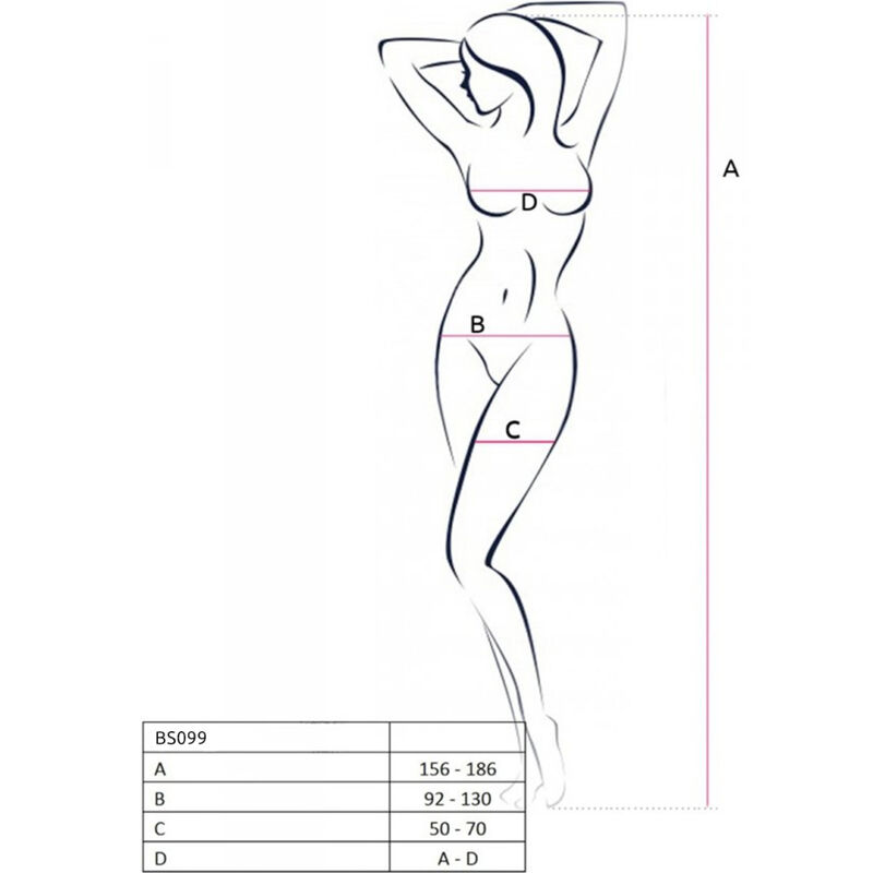 PASSION - BS099 BODYSTOCKING ROJO TALLA ÚNICA - Imagen 4