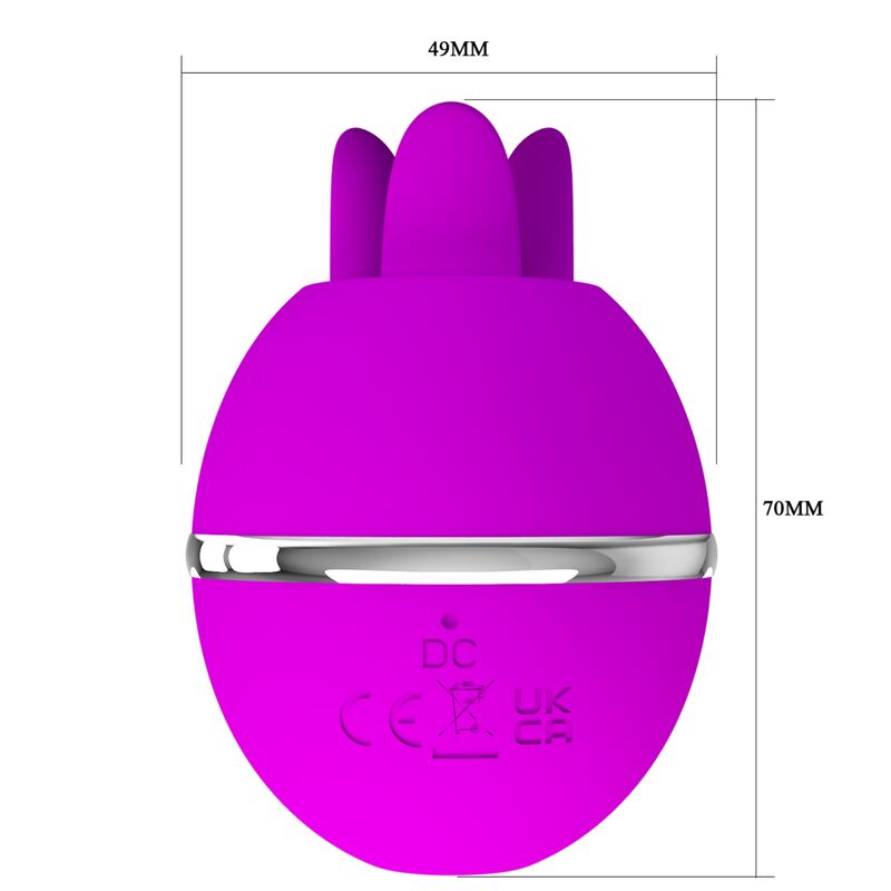PRETTY LOVE - VIBRADOR DE SILICONA REDONDO GEMINI BALL MORADO - Imagen 9
