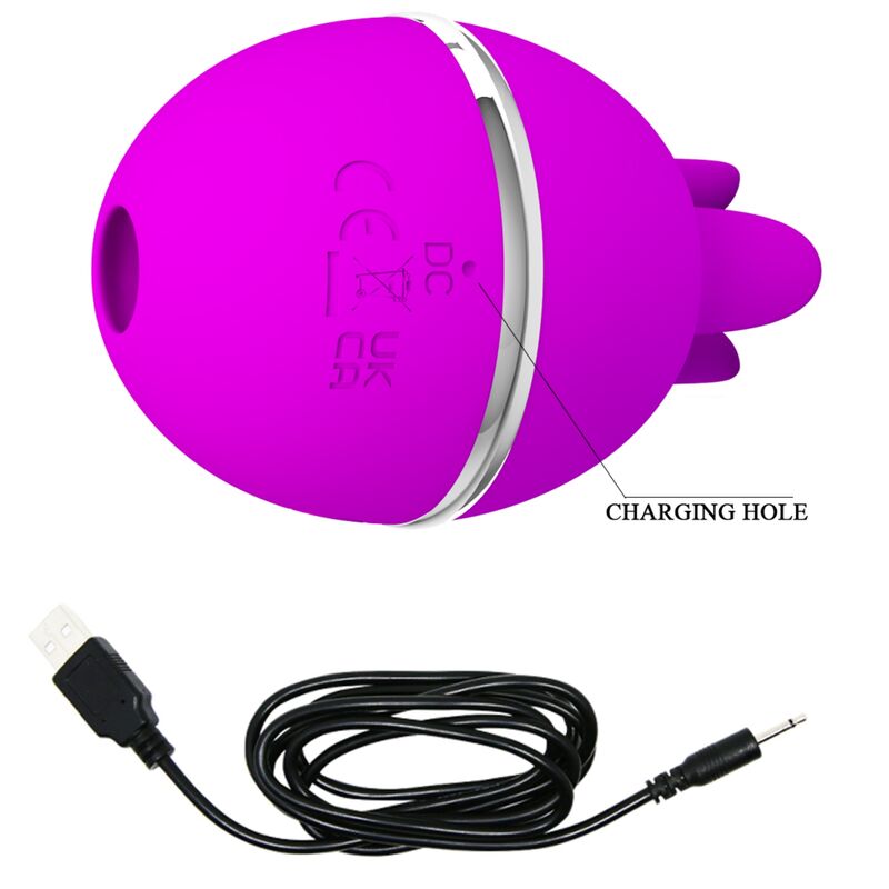 PRETTY LOVE - VIBRADOR DE SILICONA REDONDO GEMINI BALL MORADO - Imagen 4