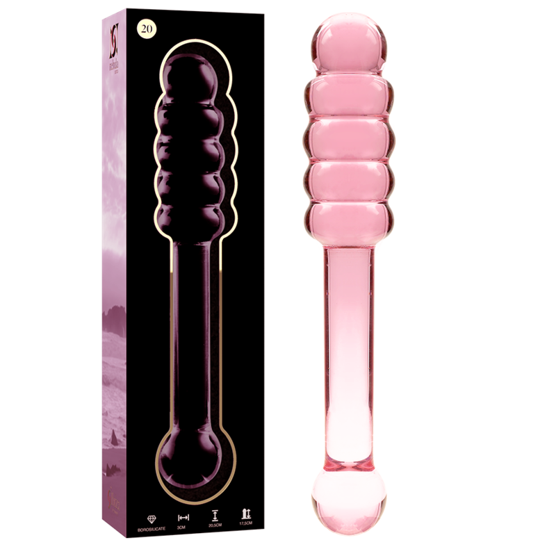 NEBULA SERIES BY IBIZA - MODELO 20 DILDO CRISTAL ROSA 20.5 CM -O- 3 CM - Imagen 2