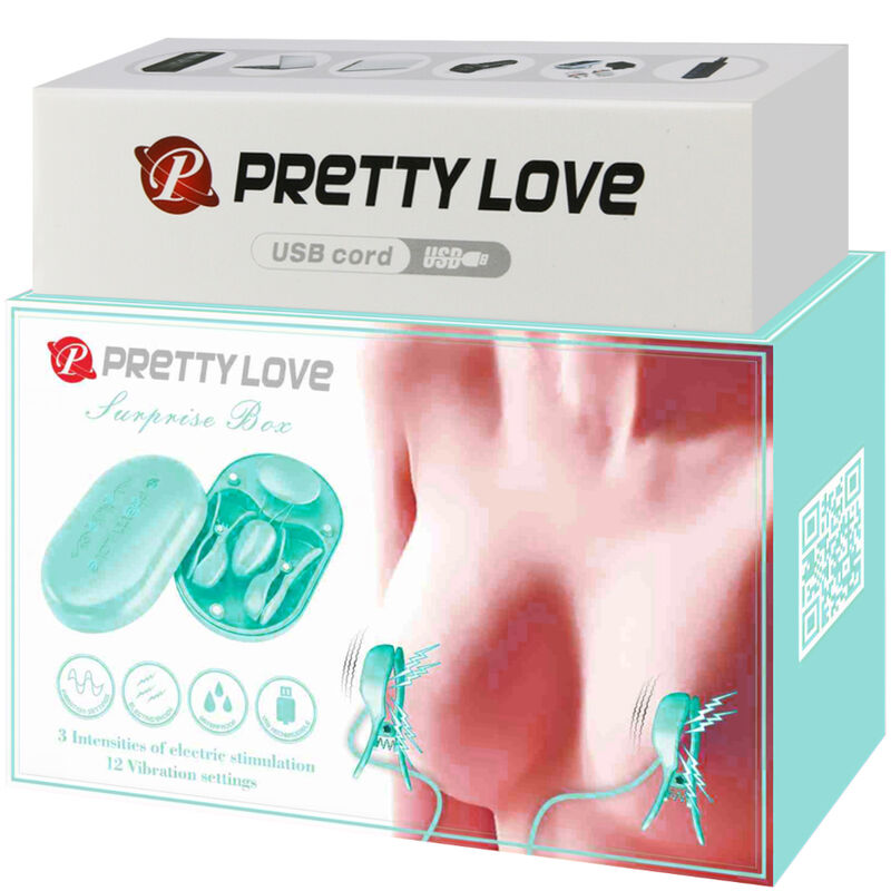 PRETTY LOVE - SURPRISE BOX PINZAS ELECTRO ESTIMULACIÓN AZUL - Imagen 7