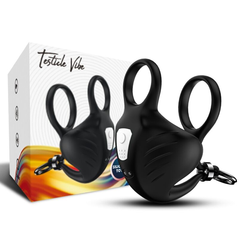ARMONY - MANTA ANILLO VIBRADOR TESTÍCULOS NEGRO - Imagen 4
