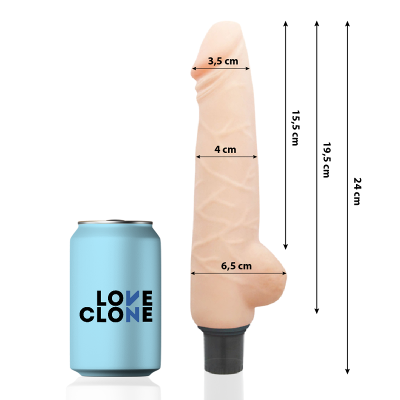 LOVECLONE - HARALD VIBRADOR REALÍSTICO SELF LUBRICATION 24 CM -O- 4 CM - Imagen 3