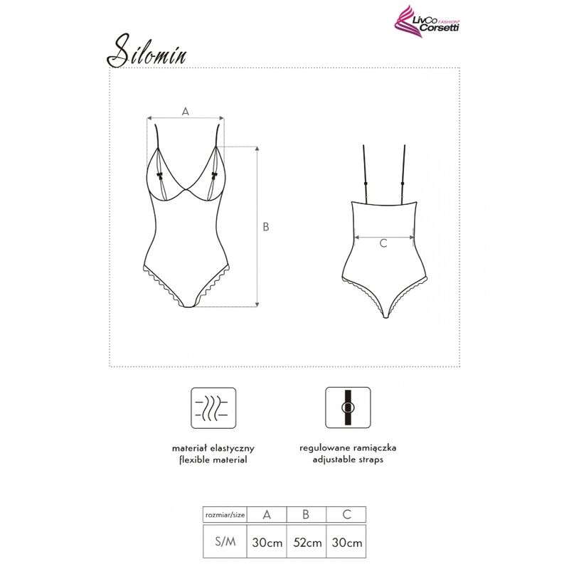 LIVCO CORSETTI FASHION - SILOMIN LC 1401 BODY + BATA NEGRO TALLA ÚNICA - Imagen 4