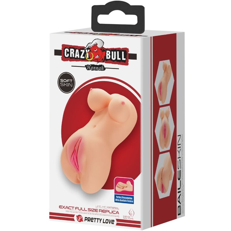 CRAZY BULL - VAGINA Y ANO REALÍSTICOS VIBRADOR HANNAH - Imagen 4