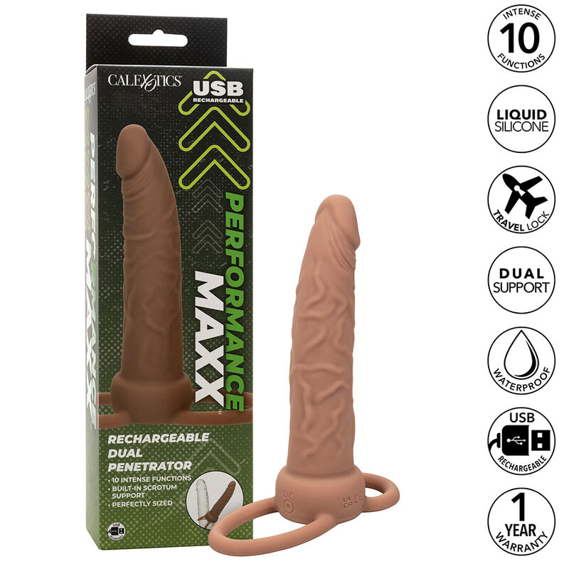 CALEXOTICS - PERFORMANCE MAXX DOBLE PENETRADOR RECARGABLE PIEL MORENO - Imagen 15