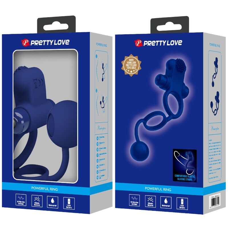 PRETTY LOVE - REMINGTON DOBLE ANILLO VIBRADOR CON PLUG AZUL - Imagen 5