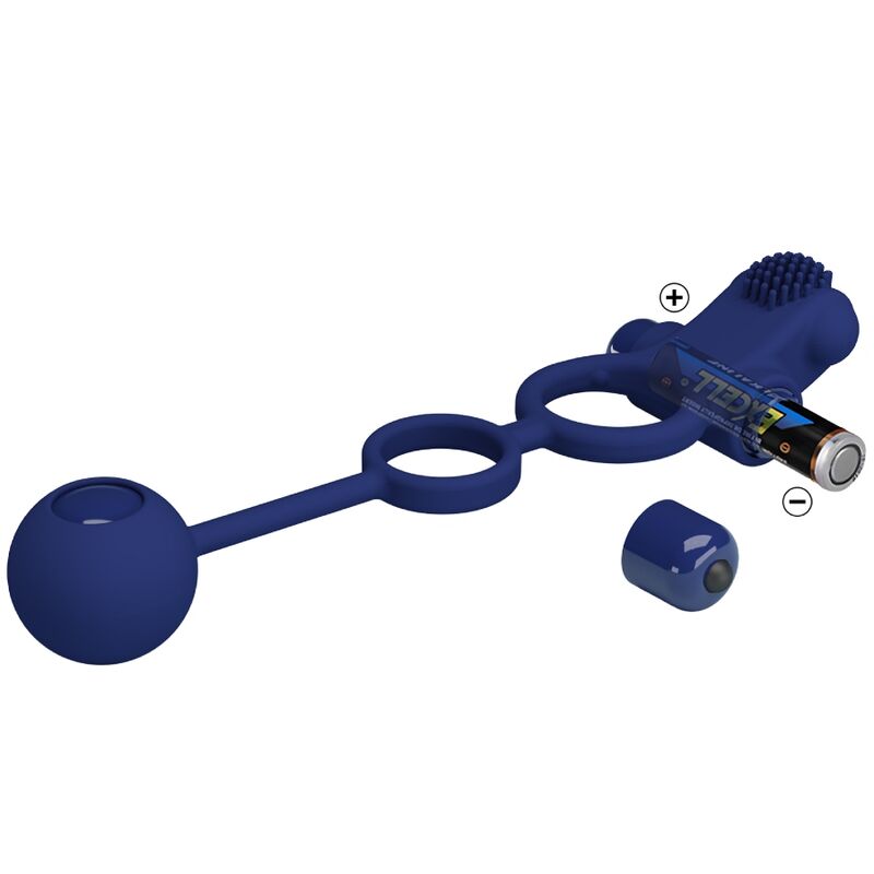 PRETTY LOVE - REMINGTON DOBLE ANILLO VIBRADOR CON PLUG AZUL - Imagen 3