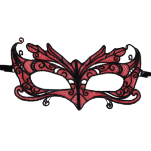 QUEEN LINGERIE - ANTIFAZ DE ENCAJE DETALLES ROJO