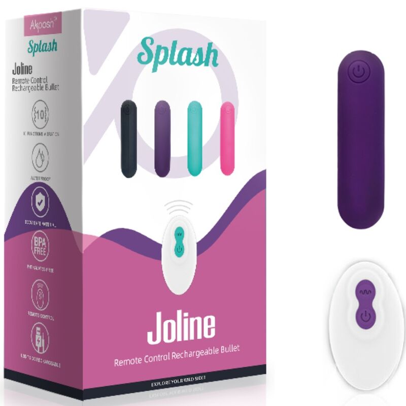 ARMONY - SPLASH JOLINE BALA VIBRADORA SILICONA CONTROL REMOTO 10 VIBRACIONES 6.5 X 1.5 CM MORADO - Imagen 6