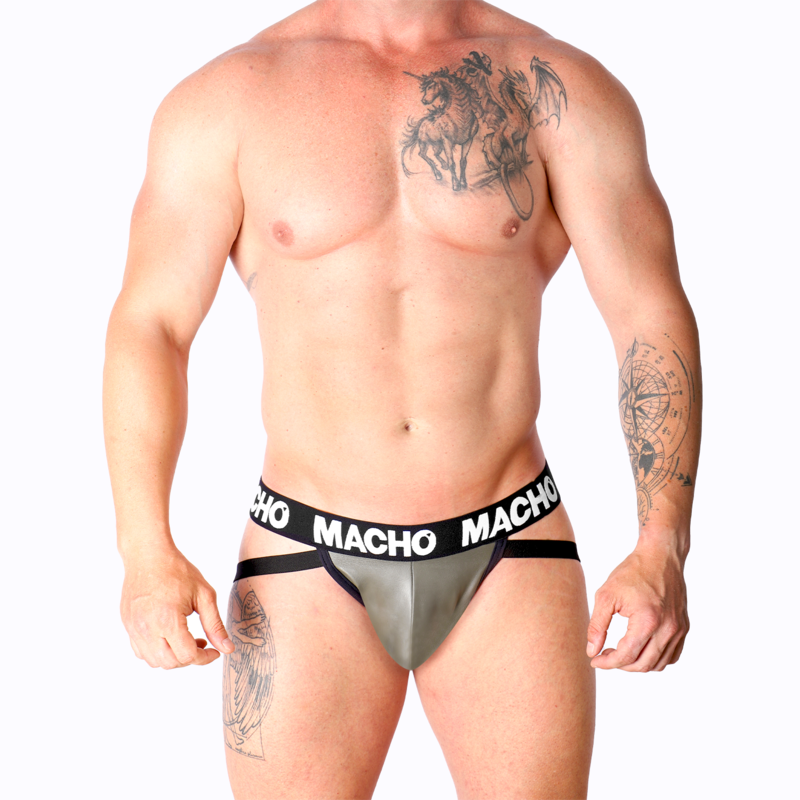 MACHO - MX27GR JOCK CUERO GRIS BEIGE M - Imagen 5