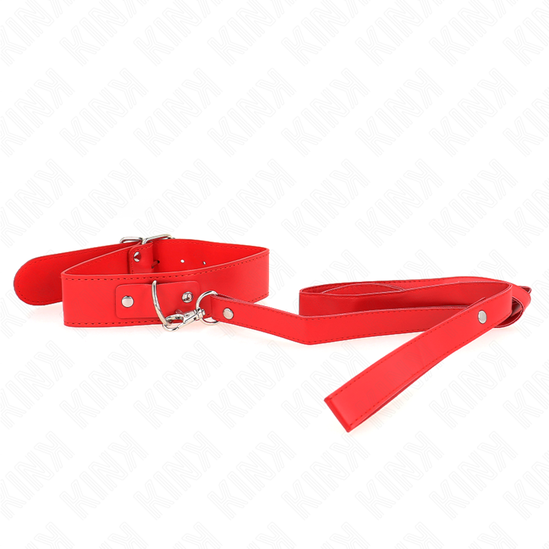 KINK - COLLAR CON CORREA 116 CM FINO ROJO AJUSTABLE 32-50 CM X 8 CM - Imagen 3