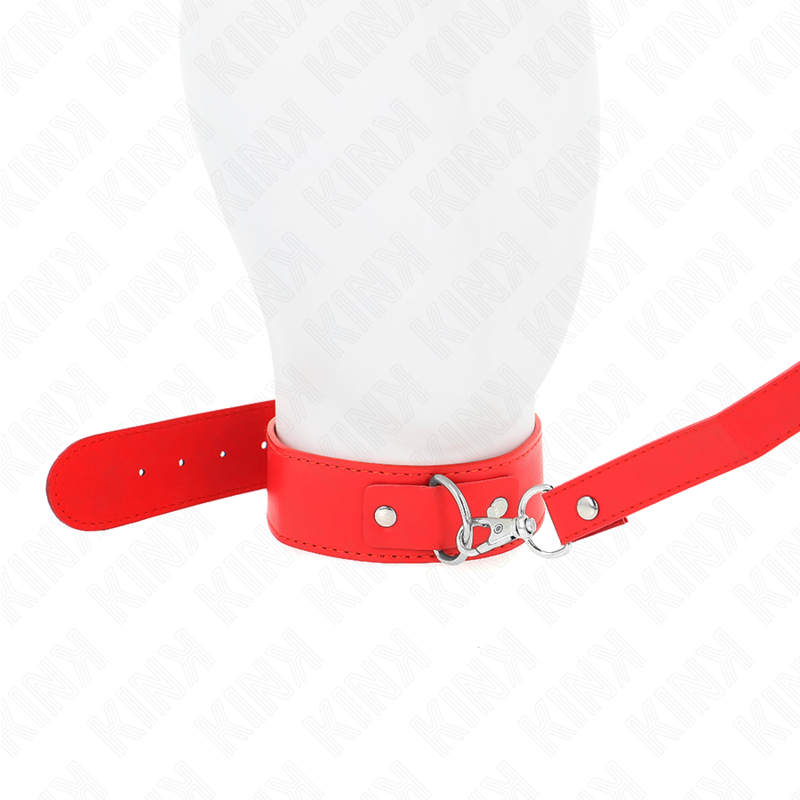 KINK - COLLAR CON CORREA 116 CM FINO ROJO AJUSTABLE 32-50 CM X 8 CM - Imagen 4