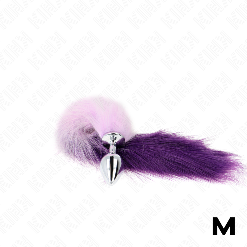 KINK - PLUG ANAL TALLA M 8 X 3.5 CM CON COLA SINTÉTICA 40 CM VIOLETA - Imagen 4