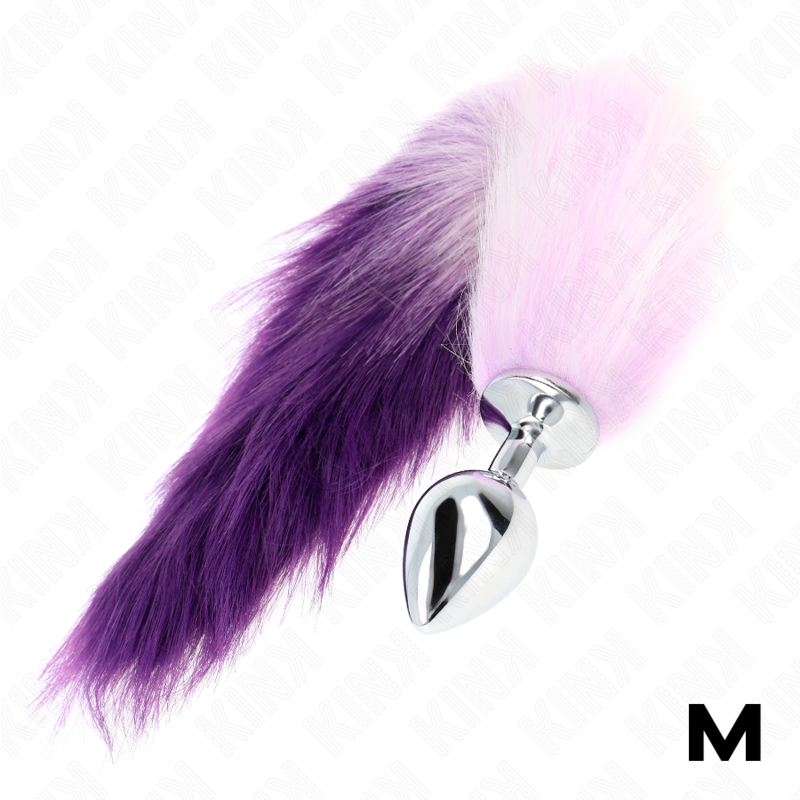 KINK - PLUG ANAL TALLA M 8 X 3.5 CM CON COLA SINTÉTICA 40 CM VIOLETA - Imagen 2