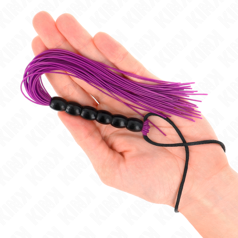KINK - MINI LÁTIGO DE SILICONA CON AGARRE 6 BOLAS MORADO 26 CM - Imagen 5