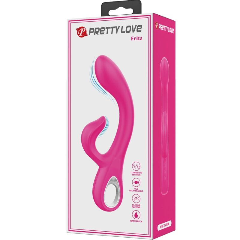 PRETTY LOVE - FRITZ VIBRADOR RABBIT 12 VIBRACIONES ROSA - Imagen 2