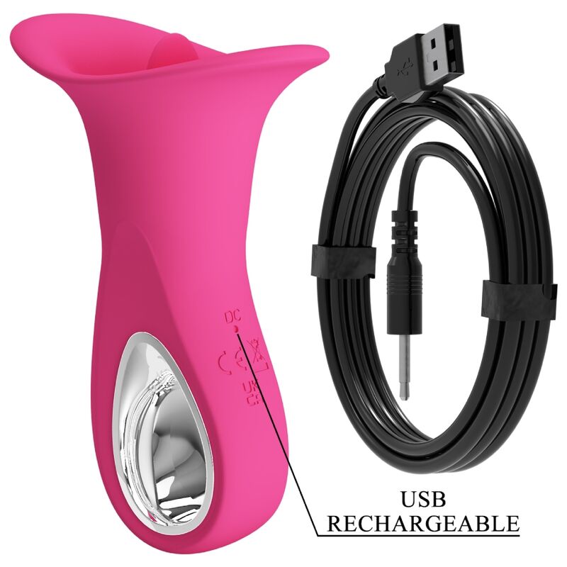 PRETTY LOVE - CLYDE VIBRADOR ORAL LENGUA VIBRADORA 12 VIBRACIONES ROSA - Imagen 5