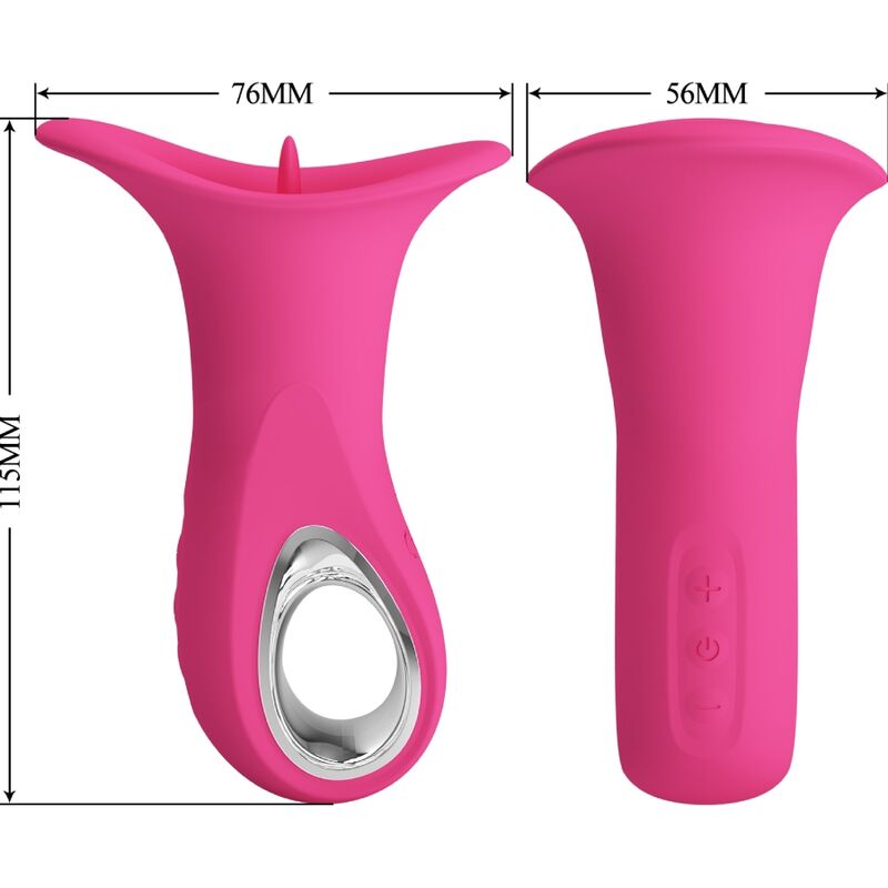 PRETTY LOVE - CLYDE VIBRADOR ORAL LENGUA VIBRADORA 12 VIBRACIONES ROSA - Imagen 6
