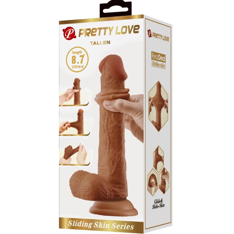 PRETTY LOVE - TALLEN DILDO REALÍSTICO 22 CM MULATO - Imagen 2