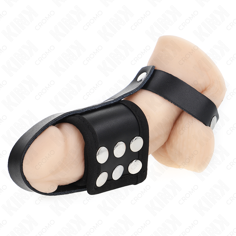 KINK - ANILLO JAULA PENE CUERO CON CORREA DIVISORIA DE BOLAS RECUBIERTO AJUSTABLE - Imagen 5
