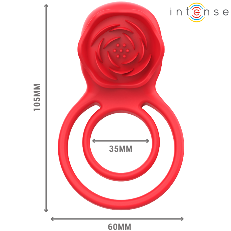 INTENSE - GAIL ROSA ESTIMULADORA 10 VIBRACIONES ROJO CONTROL REMOTO - Imagen 6