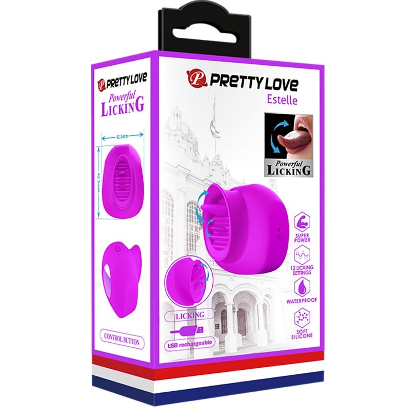 PRETTY LOVE - ESTELLE LENGUA ESTIMULADORA CLÍTORIS 12 VIBRACIONES MORADO - Imagen 5