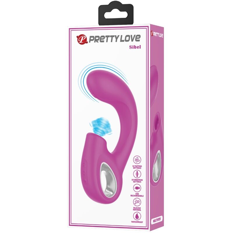 PRETTY LOVE - SIBEL VIBRADOR PUNTO G + ESTIMULADOR CLÍTORIS 10 VIBRACIONES MORADO - Imagen 3