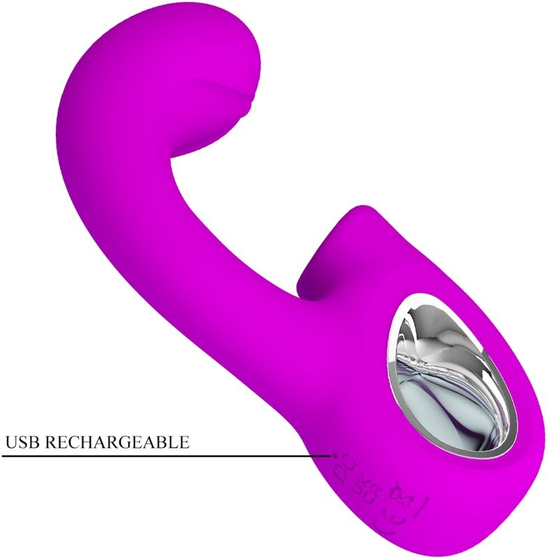 PRETTY LOVE - SIBEL VIBRADOR PUNTO G + ESTIMULADOR CLÍTORIS 10 VIBRACIONES MORADO - Imagen 7
