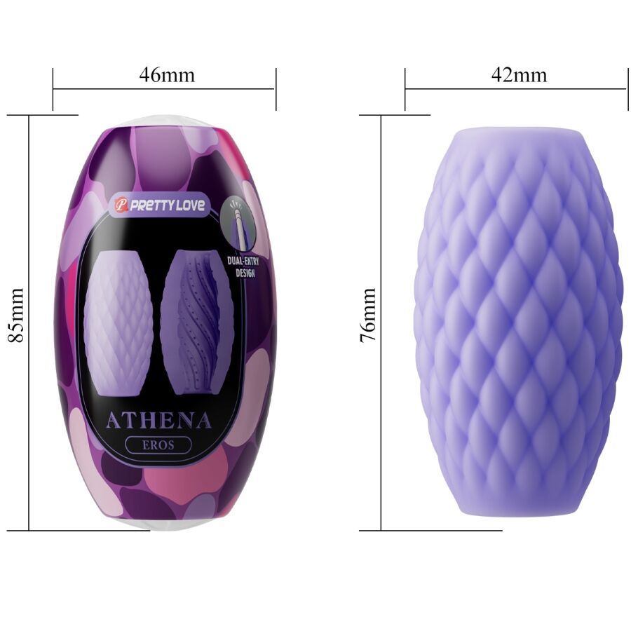 PRETTY LOVE - ATHENA EROS MASTURBADOR MASCULINO SILICONA MORADO - Imagen 5