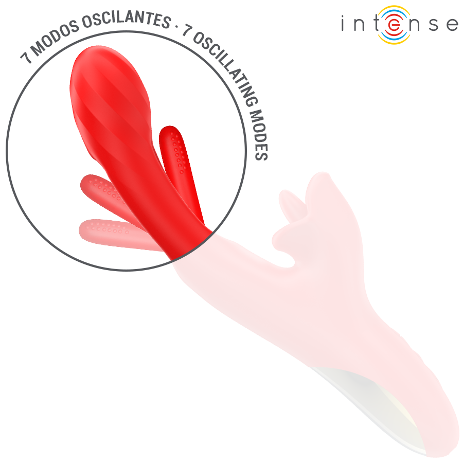 INTENSE - JESSICA VIBRADOR MULTIFUNCIÓN ESTIMULACIÓN CLÍTORIS 24.8 CM ROJO - Imagen 4