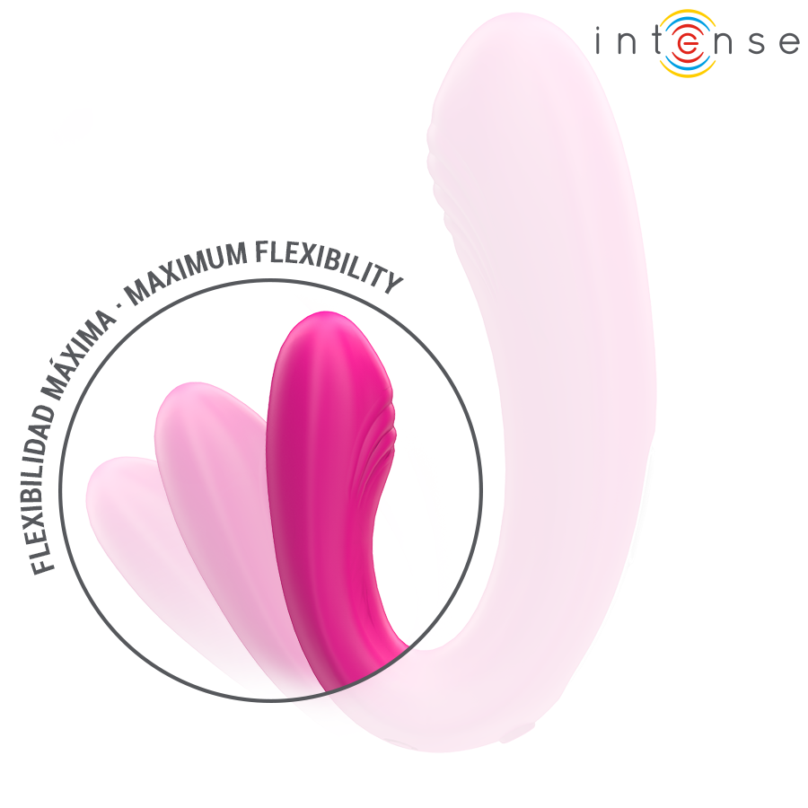 INTENSE - JANET ESTIMULADOR Y VIBRADOR DUAL EN FORMA DE U CON CONTROL REMOTO ROSA - Imagen 6