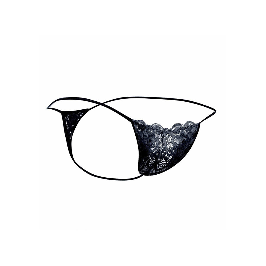 MOB - TANGA DE ENCAJE NEGRO TALLA S/M - Imagen 3