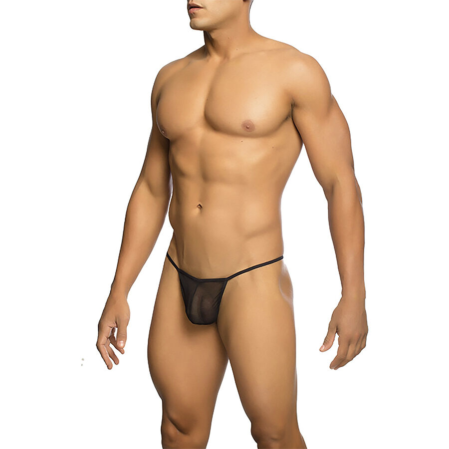 MOB - TANGA TRANSPARENTE CON FORMA DE T NEGRO TALLA L/XL - Imagen 3