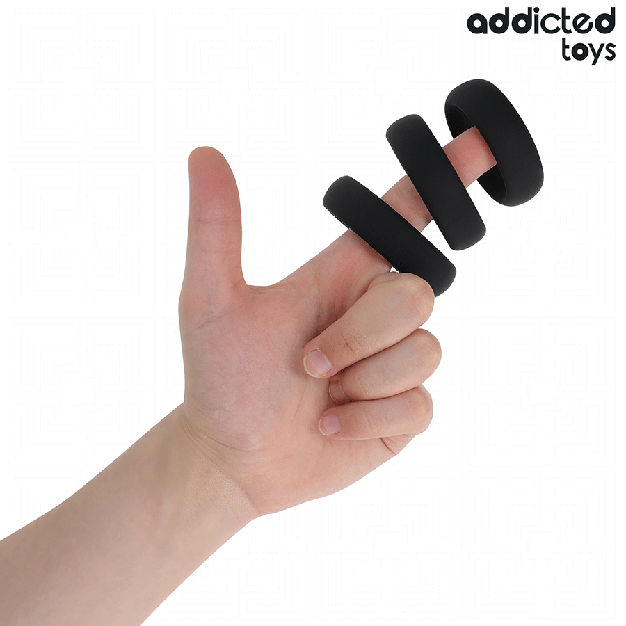 ADDICTED TOYS - SET DE ANILLOS SILICONA PLANOS - Imagen 3
