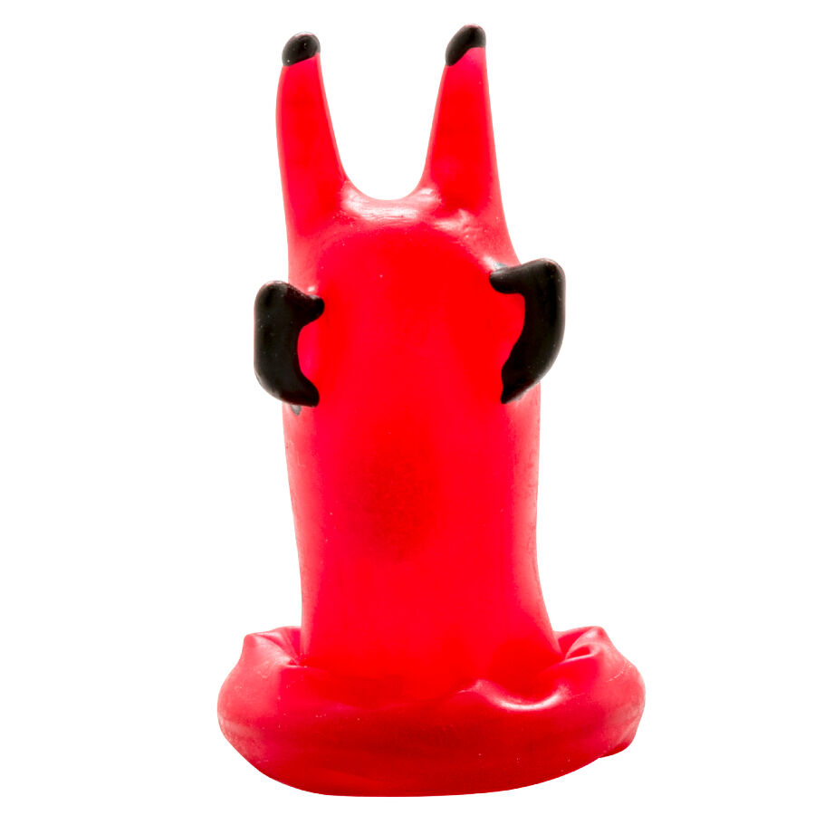 CONDOMERIE - PRESERVATIVO DECORATIVO PINTADO A MANO DIABLO ROJO - Imagen 3