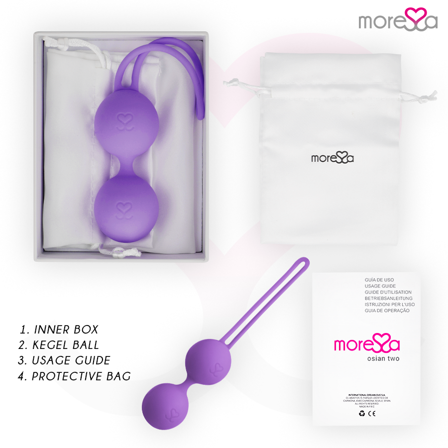 MORESSA - OSIAN TWO ENTRENAMIENTO SUELO PELVICO 101gr PREMIUM SILICONA LILA - Imagen 5