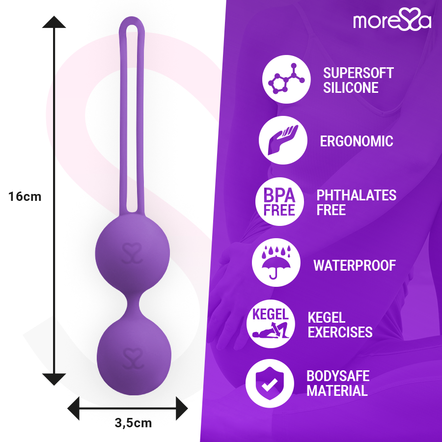 MORESSA - OSIAN TWO ENTRENAMIENTO SUELO PELVICO 101gr PREMIUM SILICONA LILA - Imagen 3