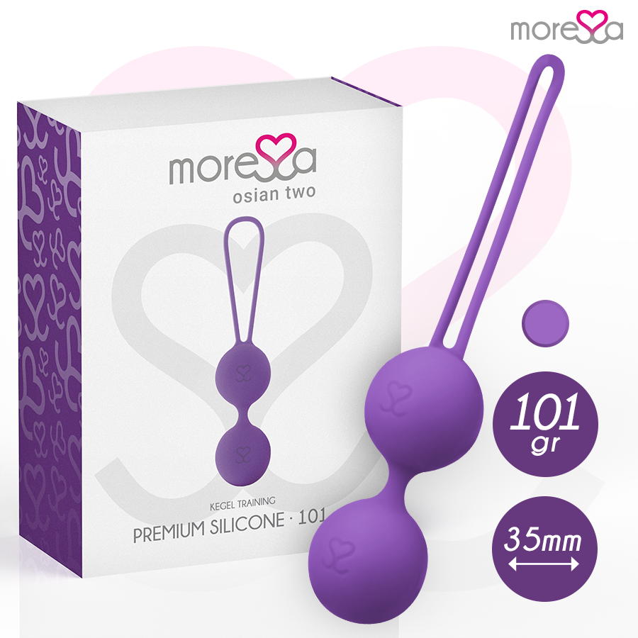 MORESSA - OSIAN TWO ENTRENAMIENTO SUELO PELVICO 101gr PREMIUM SILICONA LILA - Imagen 8