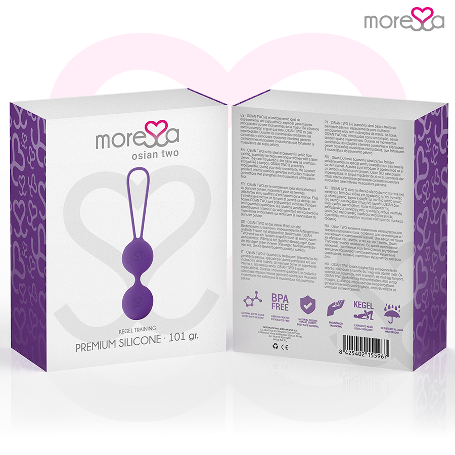 MORESSA - OSIAN TWO ENTRENAMIENTO SUELO PELVICO 101gr PREMIUM SILICONA LILA - Imagen 6