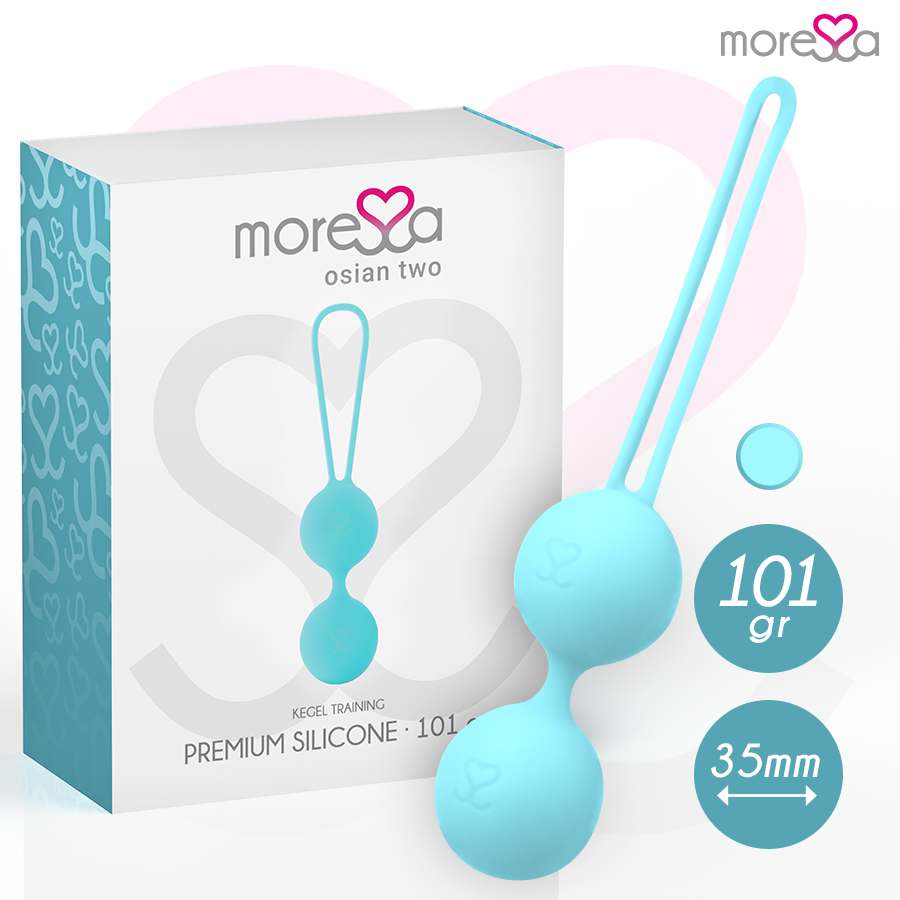 MORESSA - OSIAN TWO ENTRENAMIENTO SUELO PELVICO 101gr PREMIUM SILICONA TURQUESA - Imagen 8