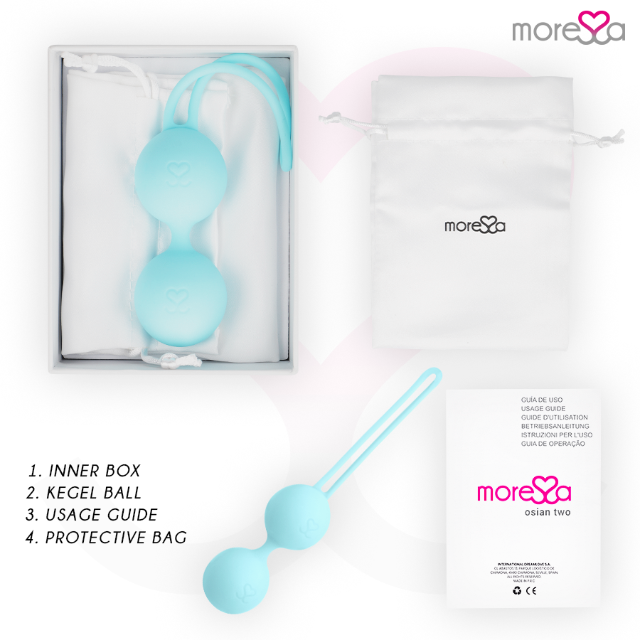MORESSA - OSIAN TWO ENTRENAMIENTO SUELO PELVICO 101gr PREMIUM SILICONA TURQUESA - Imagen 6