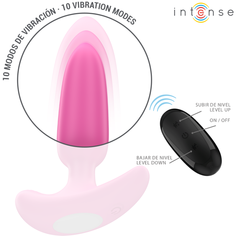 INTENSE - ROSS PLUG ANAL 10 VIBRACIONES ROSA CONTROL REMOTO - Imagen 5