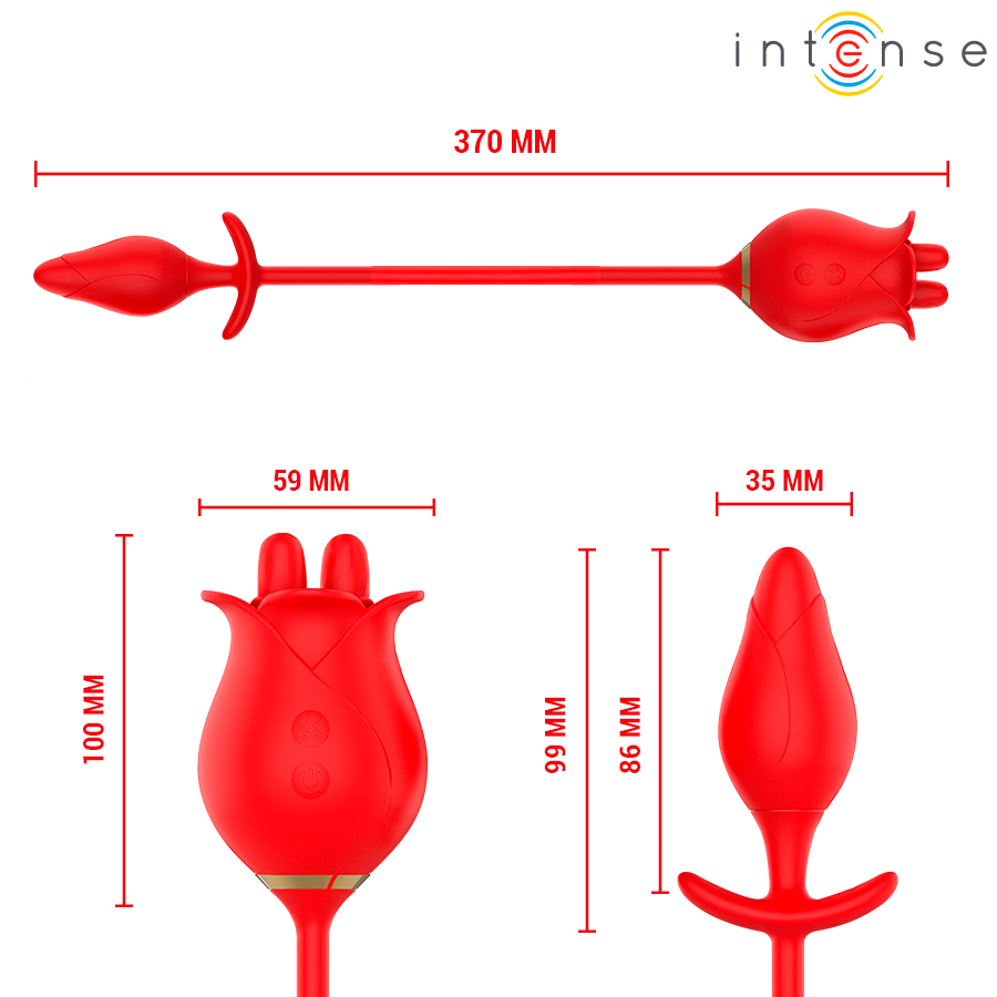 INTENSE - MELANIE DOBLE ESTIMULADOR CLÍTORIS CON LENGUA ZIGZAG - Imagen 6