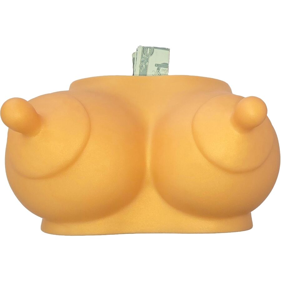 DIABLO PICANTE - HUCHA FORMA DE TETAS TONO DORADO