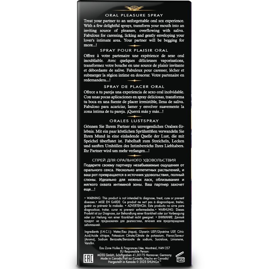 SHUNGA - WAVES PLEASURE SPRAY ORAL SEDUCTOR FRUTAS EXÓTICAS 20 ML - Imagen 4