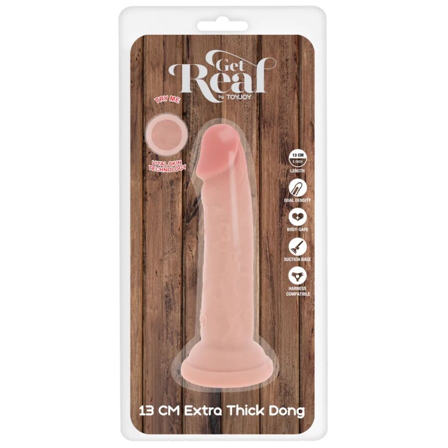 GET REAL - DILDO DELUXE DONG GRUESO DE DOBLE DENSIDAD TPE 13 CM - Imagen 4