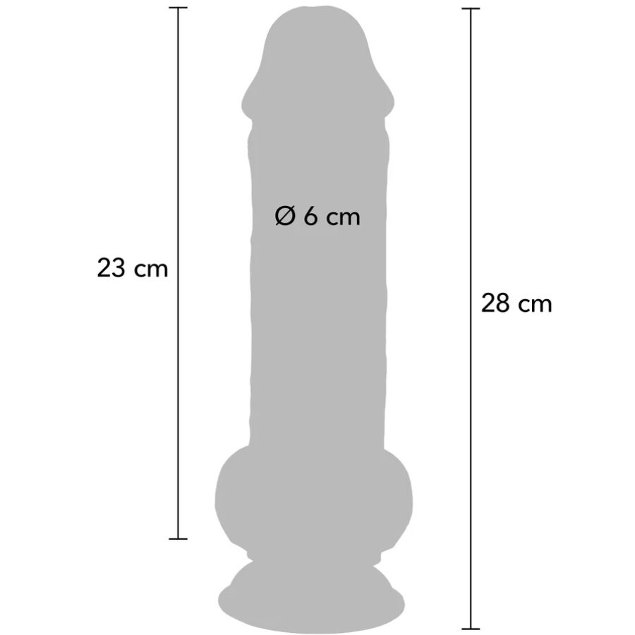 GET REAL - PENE REALÍSTICO DELUXE CON TESTÍCULOS EXTRA GRUESO 28 CM - Imagen 4